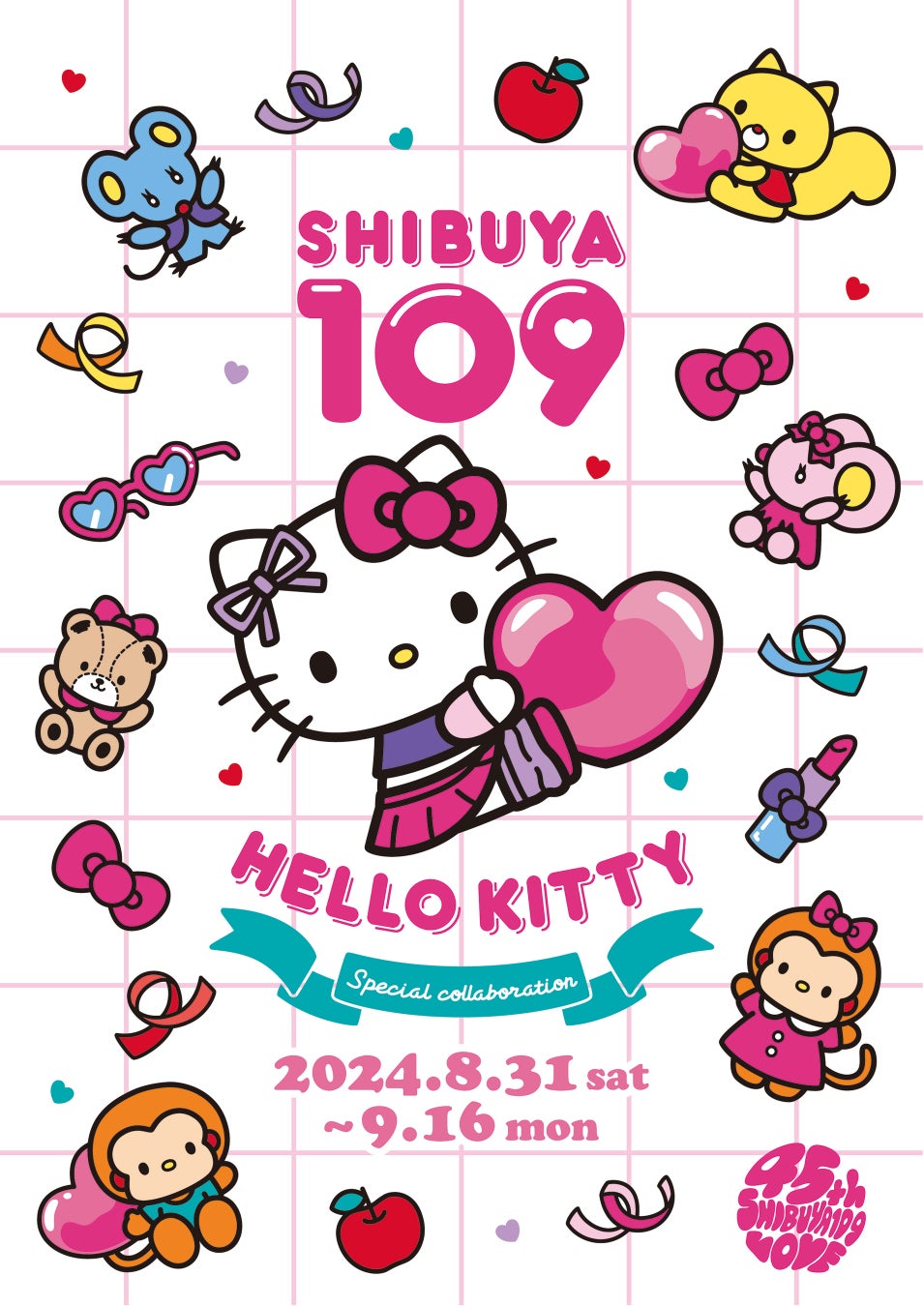 バロックジャパンリミテッドが限定コラボ発表、SHIBUYA109×HELLO KITTYアイテムを8月31日から販売開始